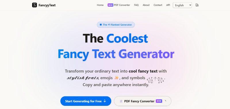 Fancyy Text interface visual